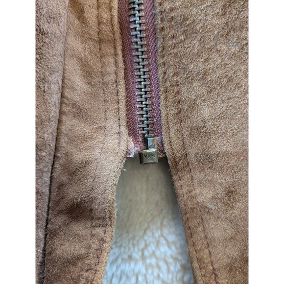 Vintage Ruggedwear Leather Coat-Sm (Fits M/L) - Womens-Faux Shearling Lined-Read - Picture 6 of 16